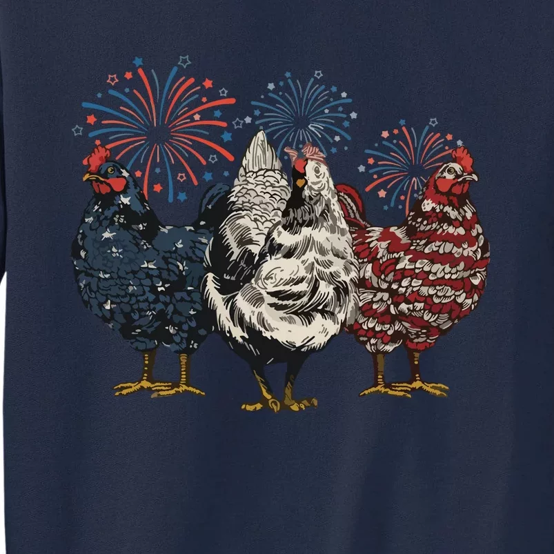 Patriotic Chicken Tall Sweatshirt