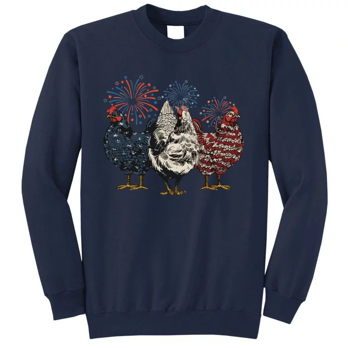 Patriotic Chicken Tall Sweatshirt