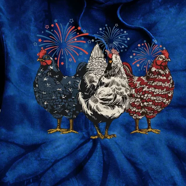 Patriotic Chicken Tie Dye Hoodie