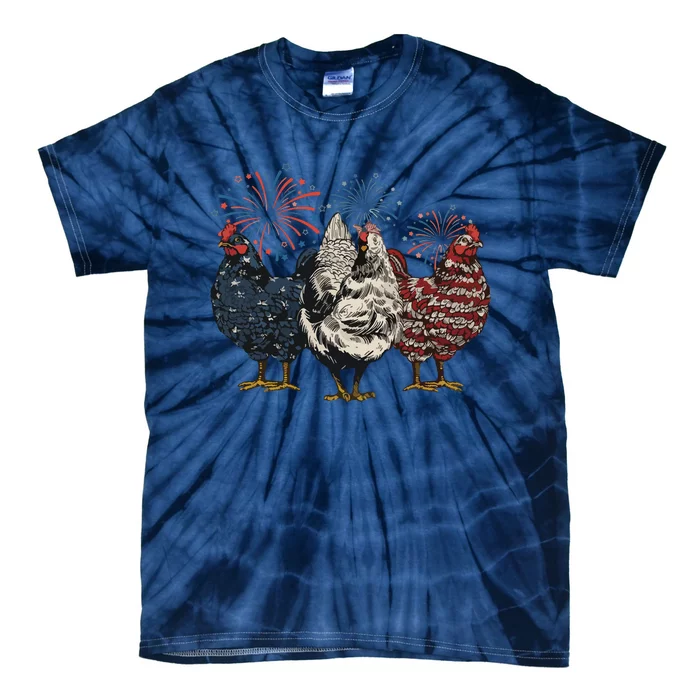 Patriotic Chicken Tie-Dye T-Shirt