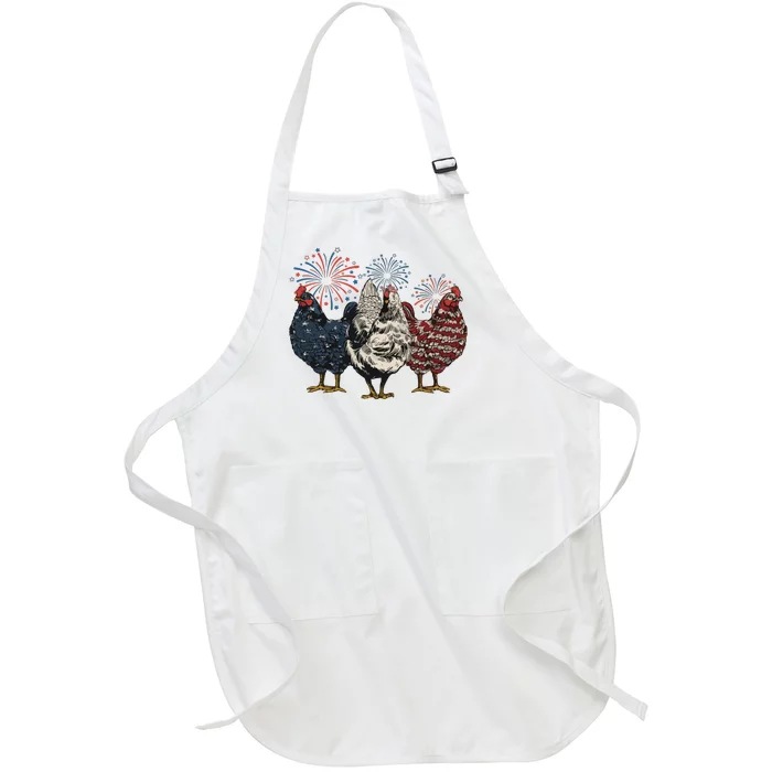 Patriotic Chicken Full-Length Apron With Pocket