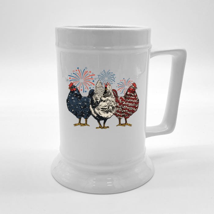 Patriotic Chicken Front & Back Beer Stein