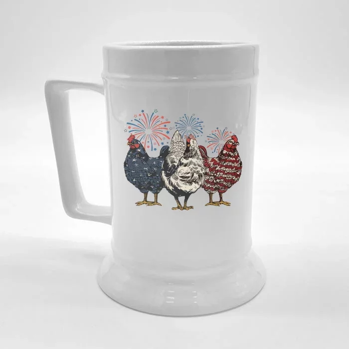 Patriotic Chicken Front & Back Beer Stein