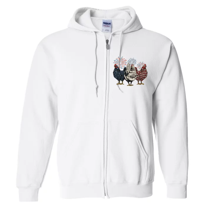 Patriotic Chicken Full Zip Hoodie