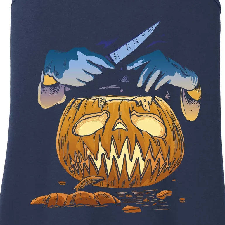 Pumpkin Carving Ladies Essential Tank