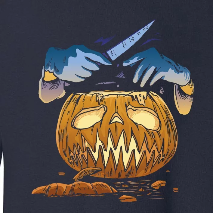 Pumpkin Carving Toddler Sweatshirt