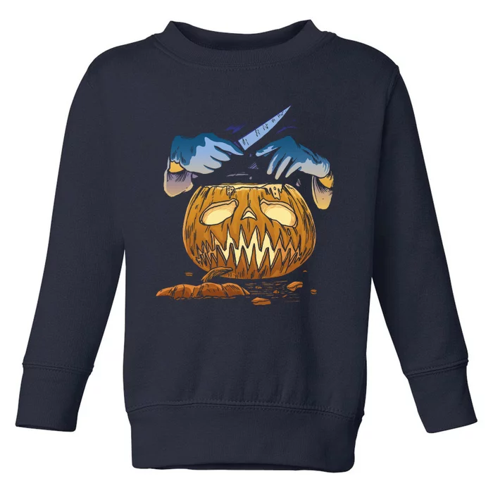 Pumpkin Carving Toddler Sweatshirt