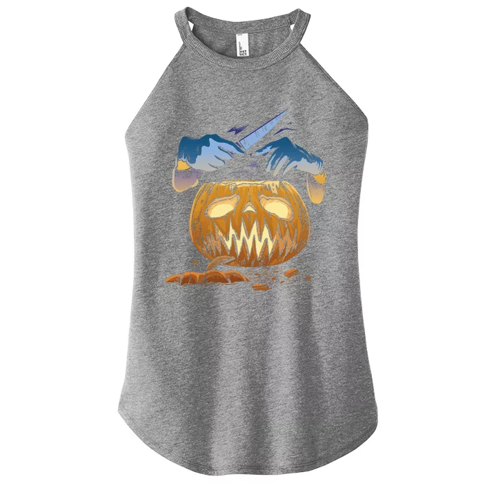 Pumpkin Carving Women’s Perfect Tri Rocker Tank