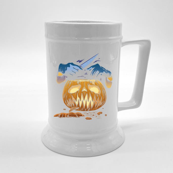 Pumpkin Carving Front & Back Beer Stein