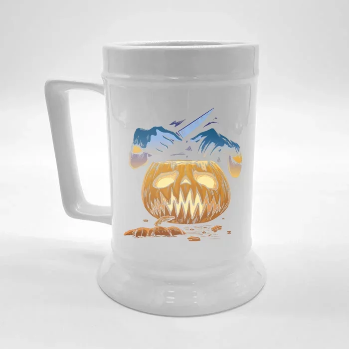 Pumpkin Carving Front & Back Beer Stein