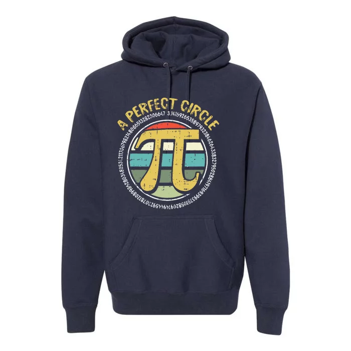 Perfect Circle Pi Day Retro Math Symbols Number Teacher Gift Premium Hoodie