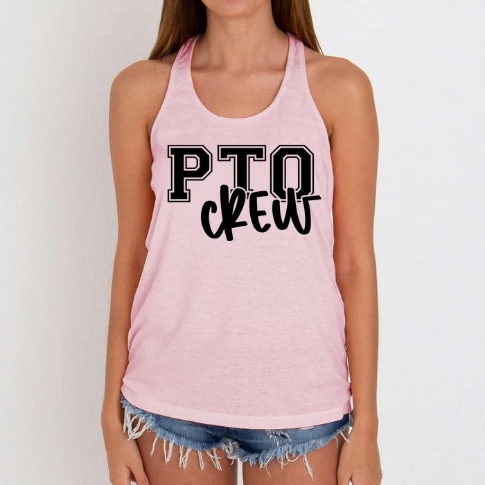 Pto Crew Parent Teacher Organization Women's Knotted Racerback Tank