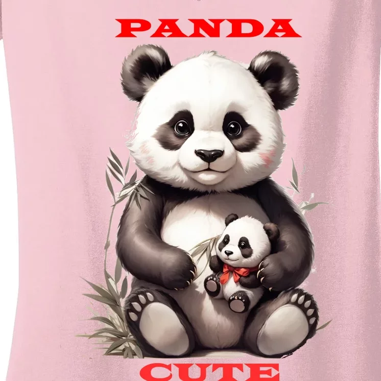 Panda Cute Women's V-Neck T-Shirt