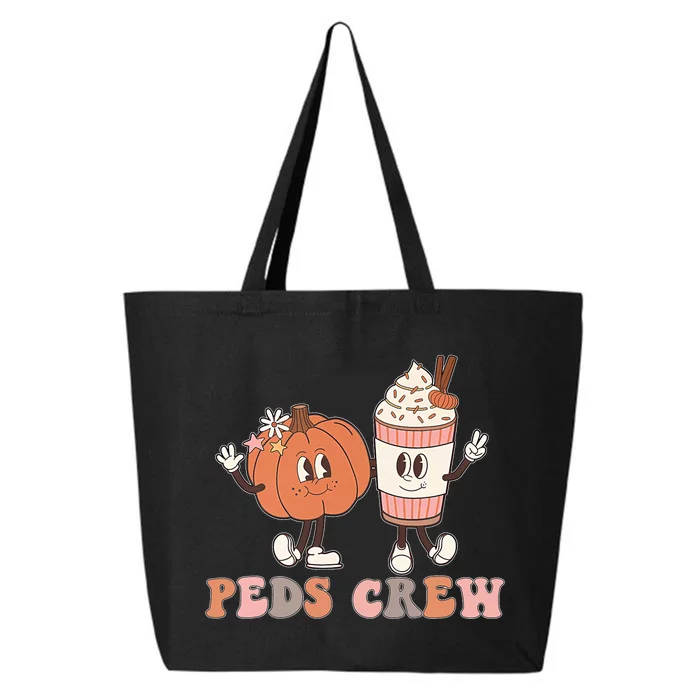 Peds Crew Pumpkin Thanksgiving Fall Pediatric Nurse Retro 25L Jumbo Tote