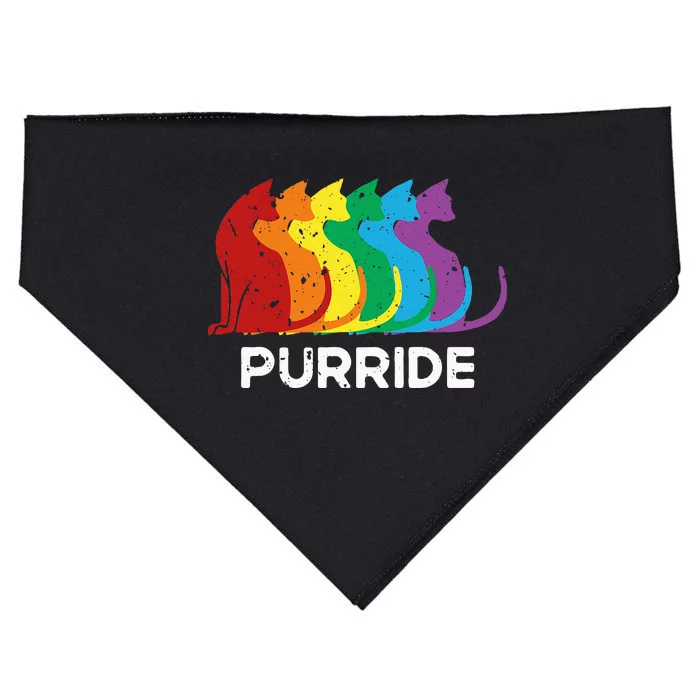 Purride Cat Pride Ally LGBT Community Rainbow Pride USA-Made Doggie Bandana