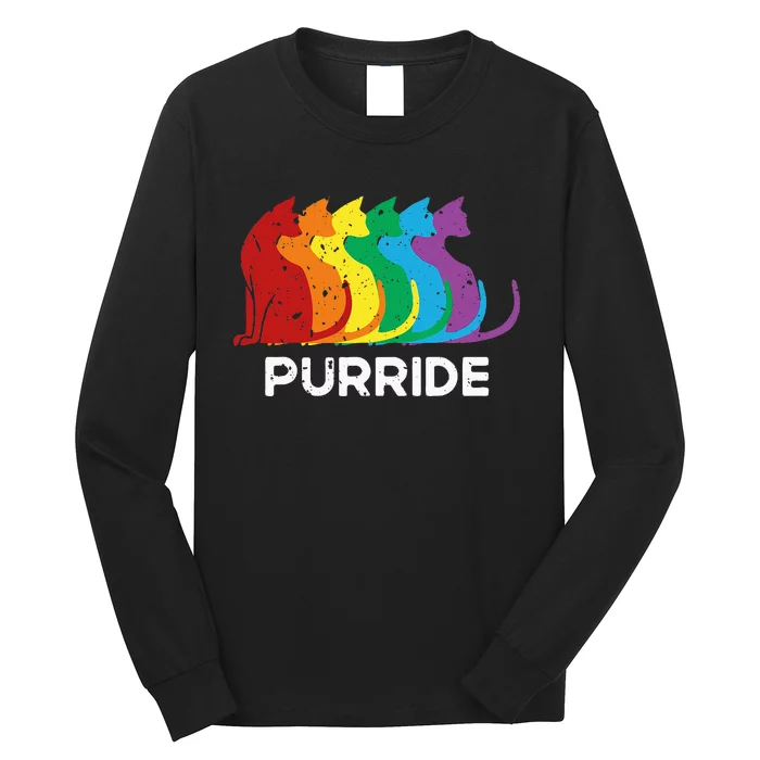 Purride Cat Pride Ally LGBT Community Rainbow Pride Long Sleeve Shirt