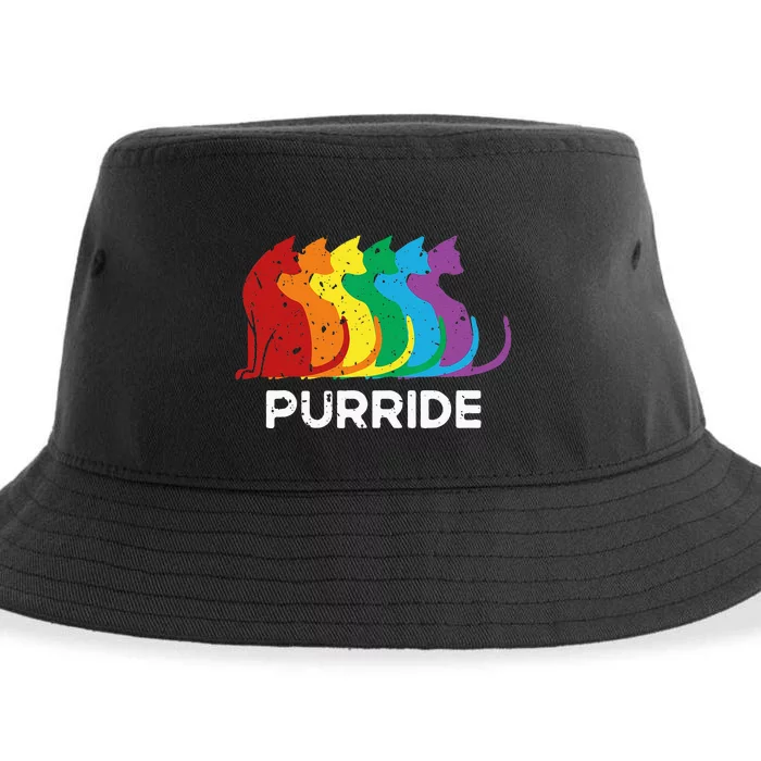 Purride Cat Pride Ally LGBT Community Rainbow Pride Sustainable Bucket Hat