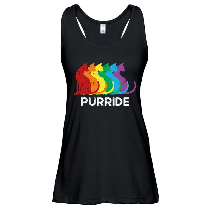 Purride Cat Pride Ally LGBT Community Rainbow Pride Ladies Essential Flowy Tank