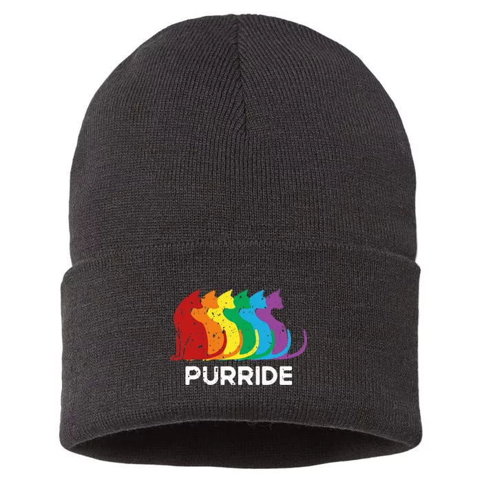 Purride Cat Pride Ally LGBT Community Rainbow Pride Sustainable Knit Beanie