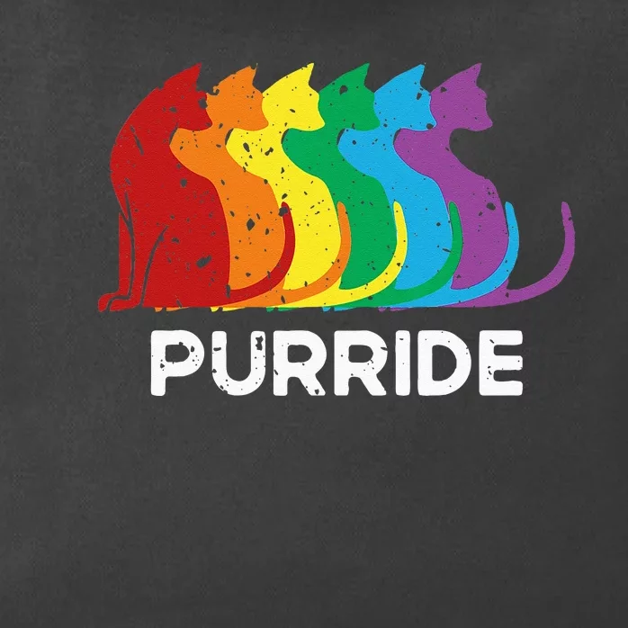 Purride Cat Pride Ally LGBT Community Rainbow Pride Zip Tote Bag