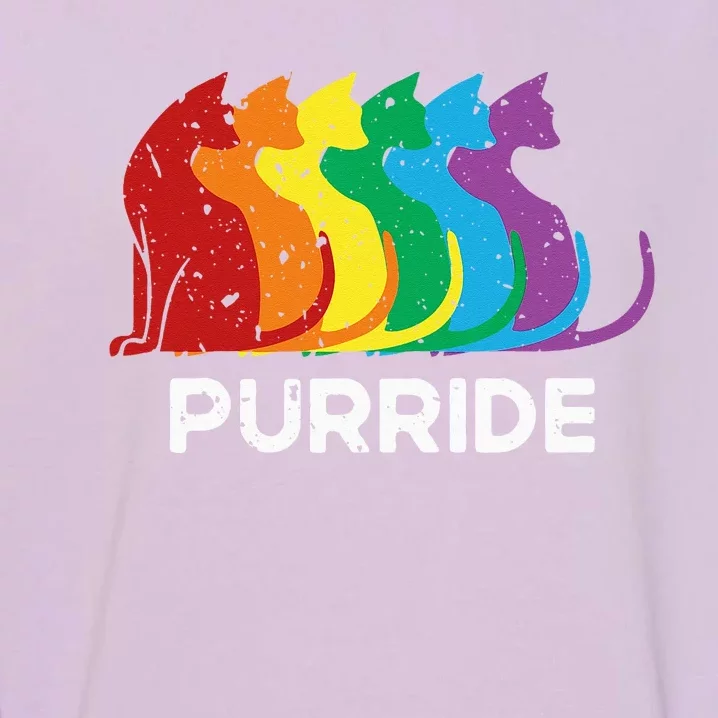 Purride Cat Pride Ally LGBT Community Rainbow Pride Garment-Dyed Sweatshirt