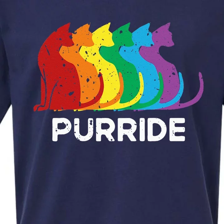 Purride Cat Pride Ally LGBT Community Rainbow Pride Sueded Cloud Jersey T-Shirt