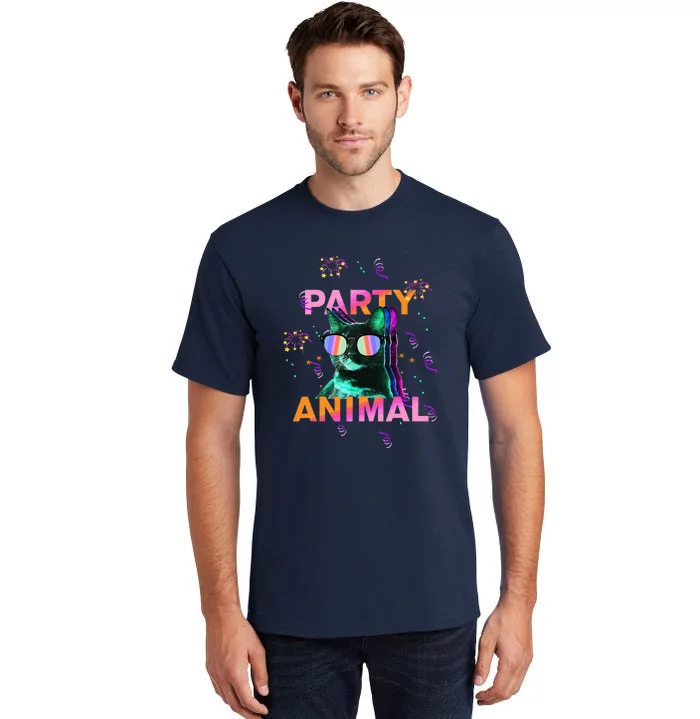 Party Cat Party Animal Colorful Funny Cat Lover Tall T-Shirt