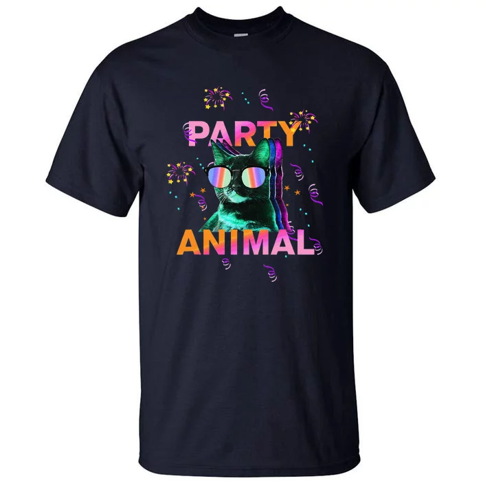 Party Cat Party Animal Colorful Funny Cat Lover Tall T-Shirt