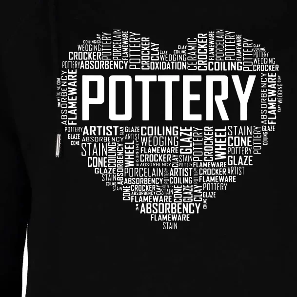 Proud Clay Pottery Heart For Ceramic Artist Womens Funnel Neck Pullover Hood