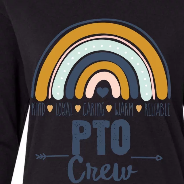 Pto Crew Parent School Volunteer Board Mom Parent Teacher Gift Womens Cotton Relaxed Long Sleeve T-Shirt