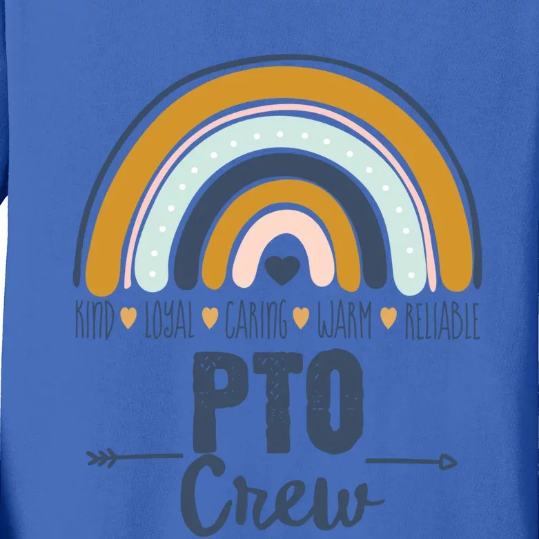 Pto Crew Parent School Volunteer Board Mom Parent Teacher Gift Kids Long Sleeve Shirt