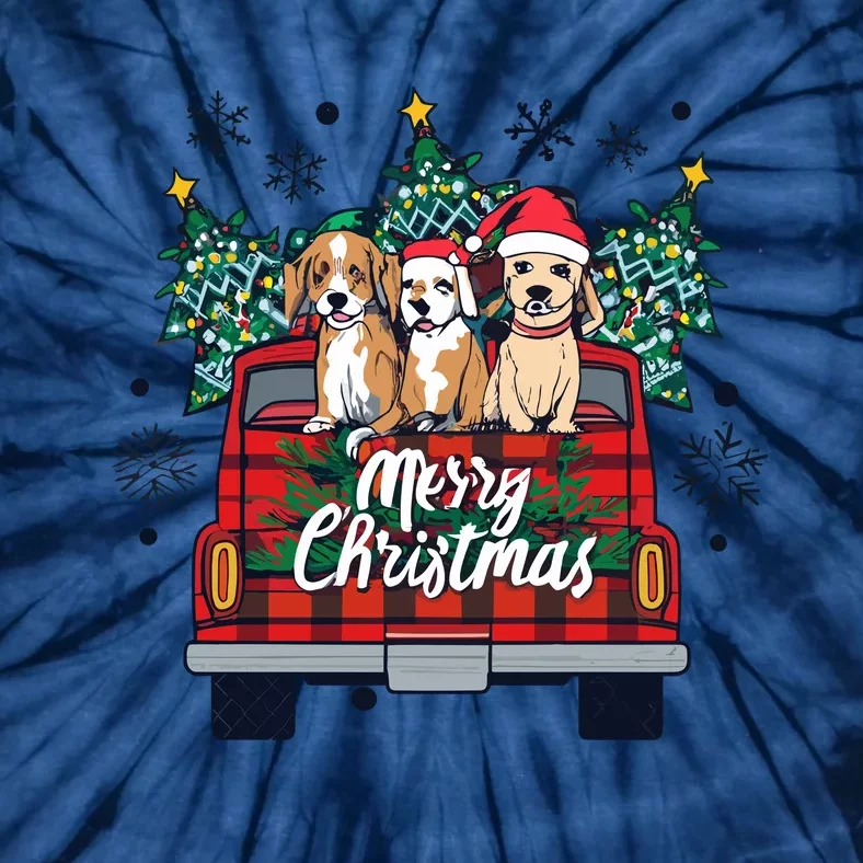 Puppies Christmas Tie-Dye T-Shirt