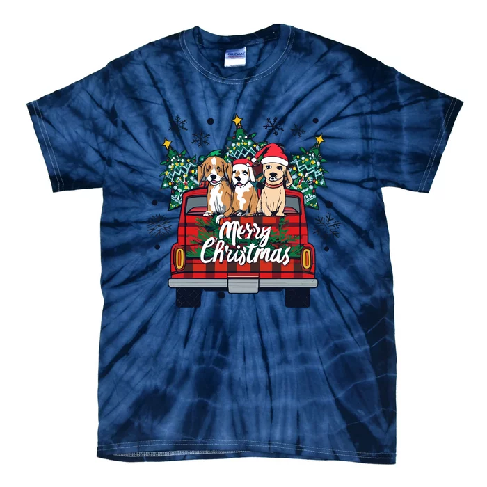 Puppies Christmas Tie-Dye T-Shirt