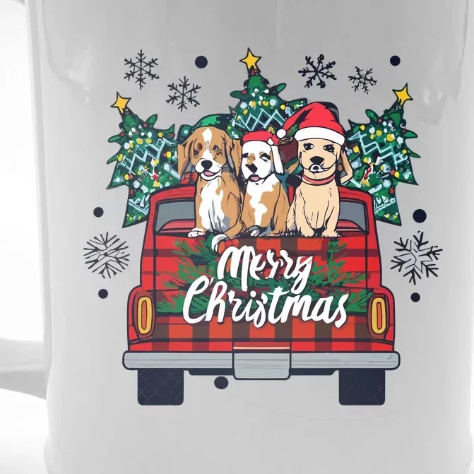 Puppies Christmas Front & Back Beer Stein