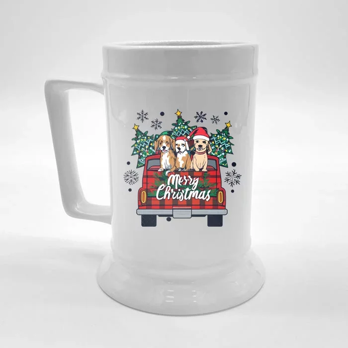 Puppies Christmas Front & Back Beer Stein