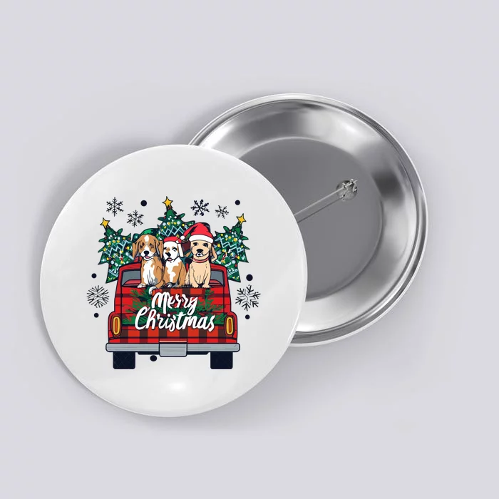 Puppies Christmas Button