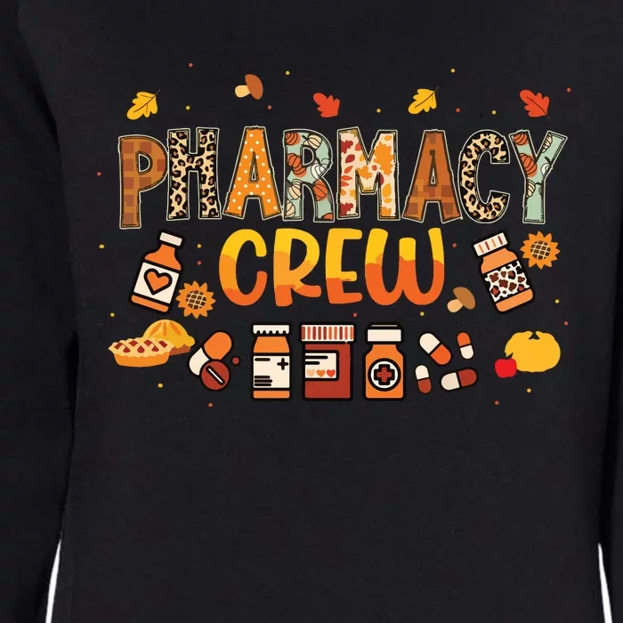 Pharmacy Crew Pharmacist Squad Autumn Fall Leaves Pumpkin Womens California Wash Sweatshirt