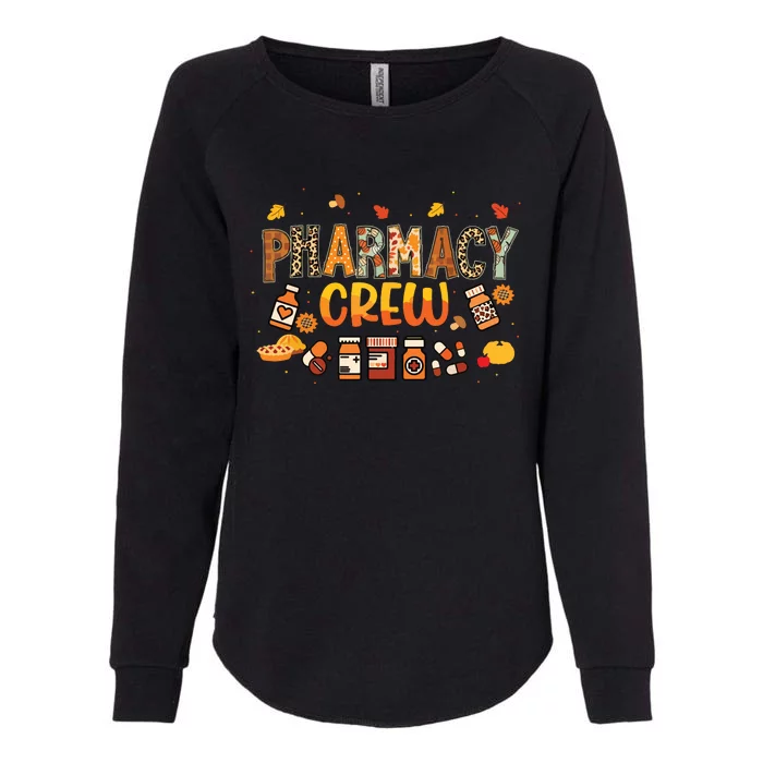 Pharmacy Crew Pharmacist Squad Autumn Fall Leaves Pumpkin Womens California Wash Sweatshirt