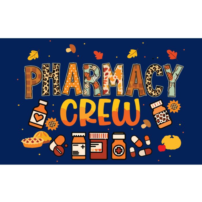 Pharmacy Crew Pharmacist Squad Autumn Fall Leaves Pumpkin Bumper Sticker