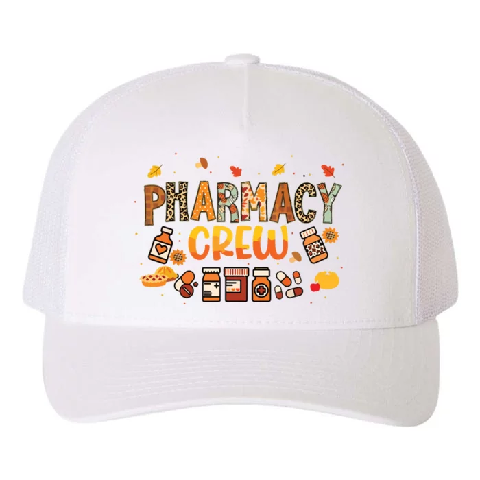 Pharmacy Crew Pharmacist Squad Autumn Fall Leaves Pumpkin Yupoong Adult 5-Panel Trucker Hat