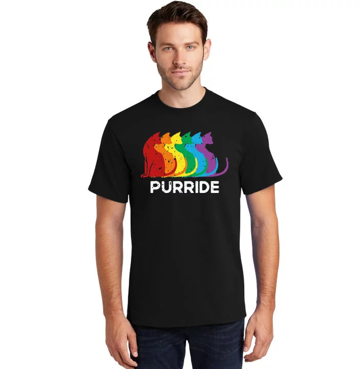 Purride Cat Pride Ally Lgbt Community Rainbow Pride Tall T-Shirt