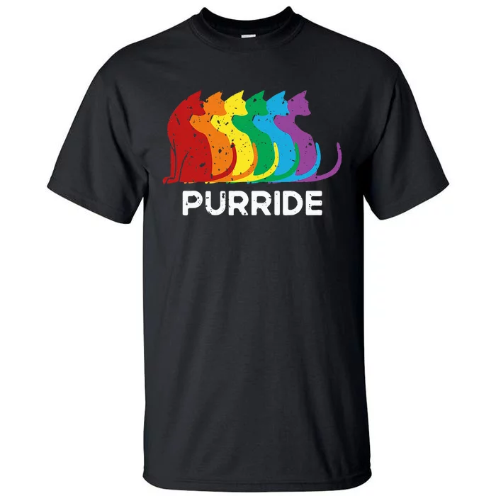 Purride Cat Pride Ally Lgbt Community Rainbow Pride Tall T-Shirt