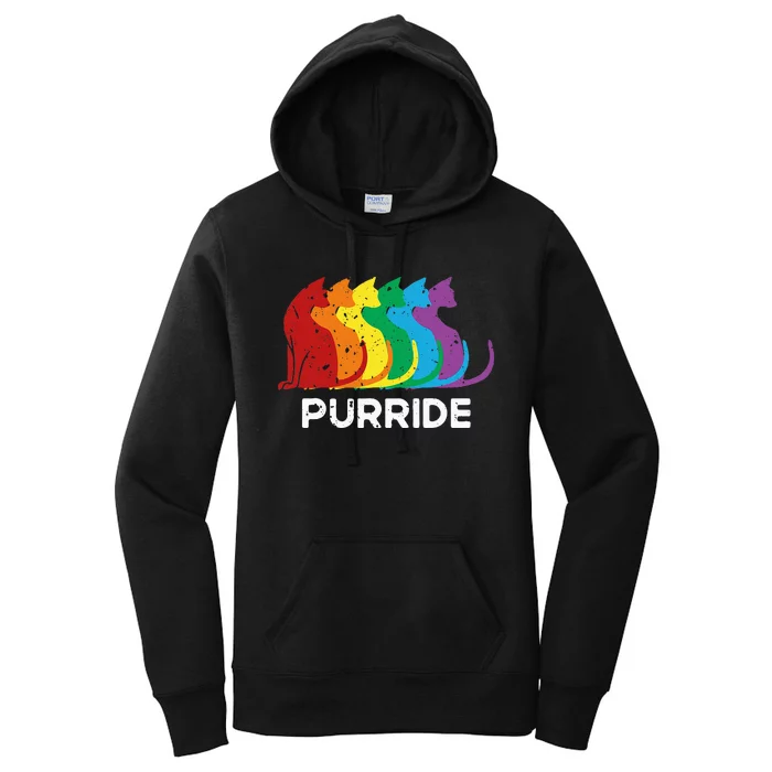 Purride Cat Pride Ally Lgbt Community Rainbow Pride Women's Pullover Hoodie