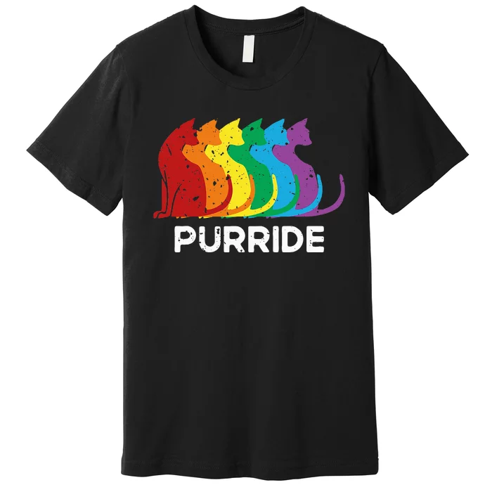 Purride Cat Pride Ally Lgbt Community Rainbow Pride Premium T-Shirt