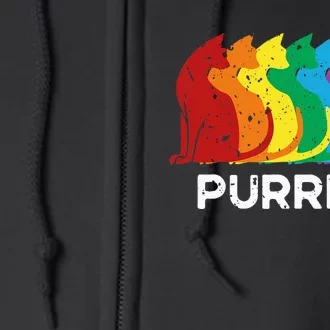 Purride Cat Pride Ally Lgbt Community Rainbow Pride Full Zip Hoodie