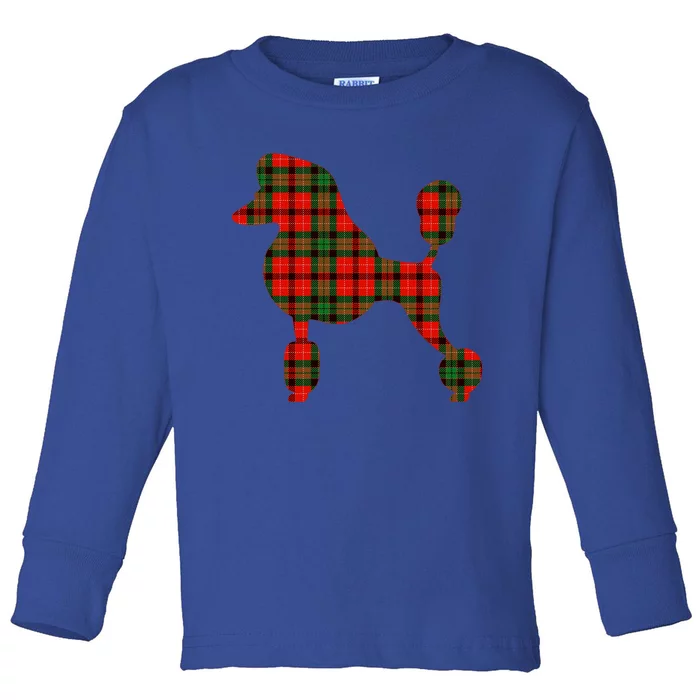 Poodle Christmas Poodle Mom Tartan Holiday Meaningful Gift Toddler Long Sleeve Shirt