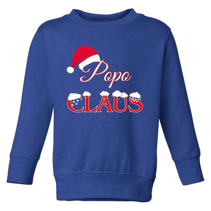 Popo Claus Pop Papa Daddy Grandpa Jingle Santa Bells Novelty Gift Toddler Sweatshirt