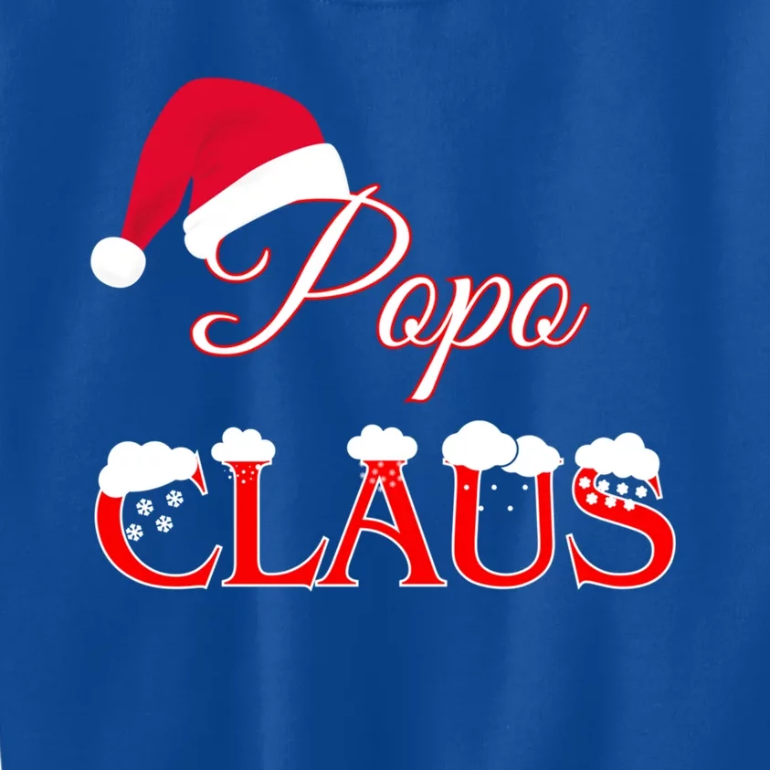 Popo Claus Pop Papa Daddy Grandpa Jingle Santa Bells Novelty Gift Kids Sweatshirt