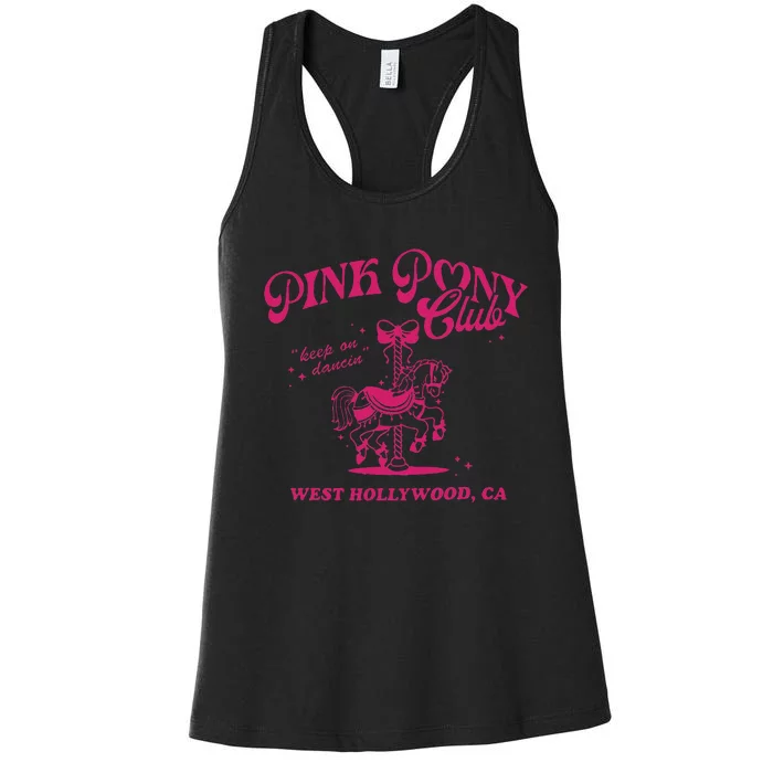 Pony Club Princess Midwest Cowgirl Lesbian Sapphic Women's Racerback Tank