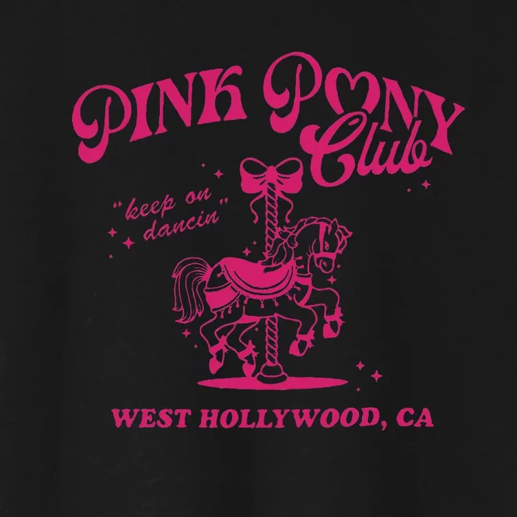 Pony Club Princess Midwest Cowgirl Lesbian Sapphic Women's Crop Top Tee